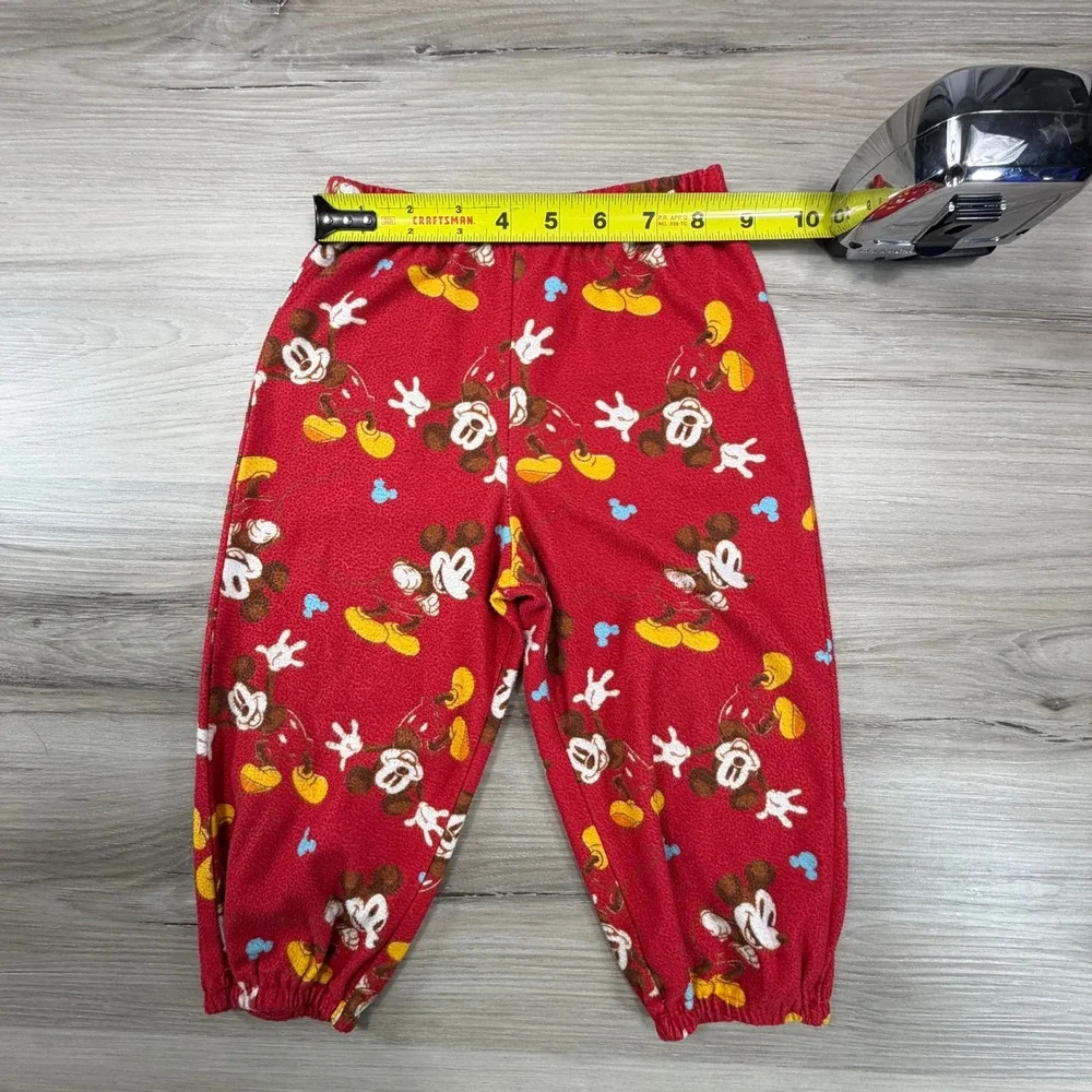 Kids Red Mickey Mouse Fleece Pajama Pants Sleepwear Bottoms Size‎ 2T